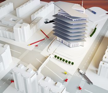 architectural model of a modern building (illustration)